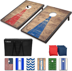 GoSports Portable Cornhole Sets, 8 Styles – Choose 4 x 2 ft or 3 x 2 ft - Boards Include 8 Bean Bags, Travel Case, and Game Rules