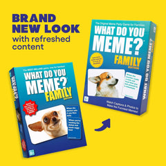 WHAT DO YOU MEME? Family Edition by Relatable, Now with Refreshed Content - Kids Games 8+, Family Games for Kids and Adults, Easter Basket Stuffers, Includes 300 Caption Cards, 108 Photo Cards